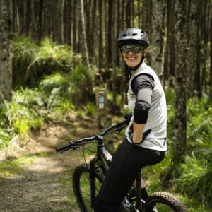 a person preparing for mountain biking in the cascades trail