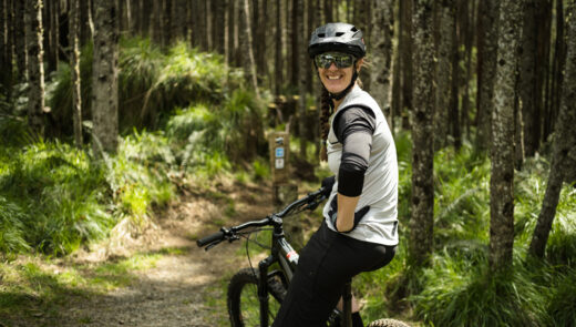 a person preparing for mountain biking in the cascades trail